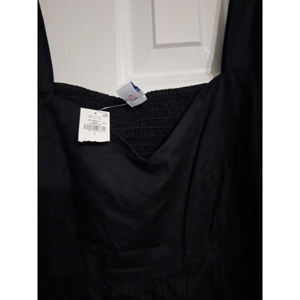 NWOT Women's Old Navy Puff Sleeve Poplin Peplum Top Size 3X Black N6